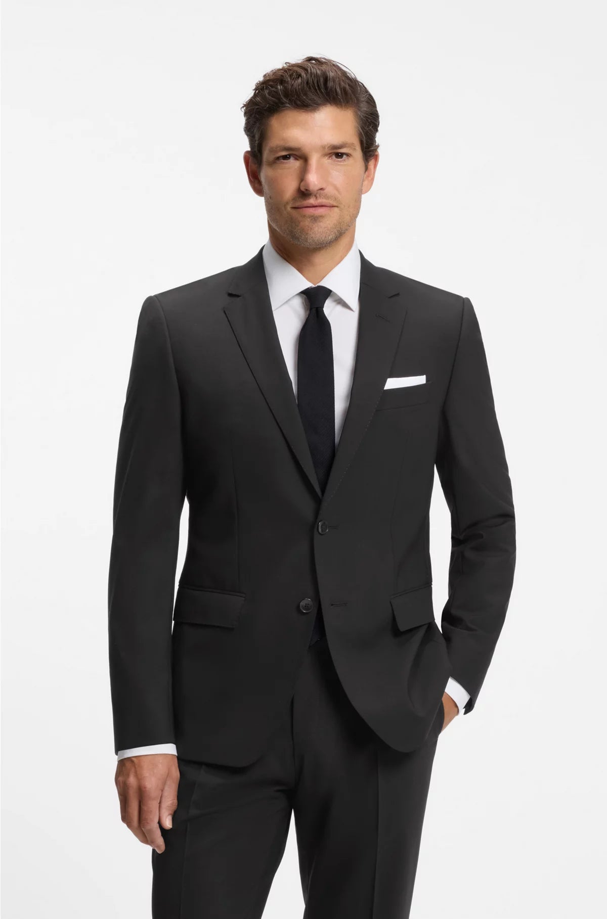 SLIM-FIT JACKET IN STRETCH VIRGIN WOOL
