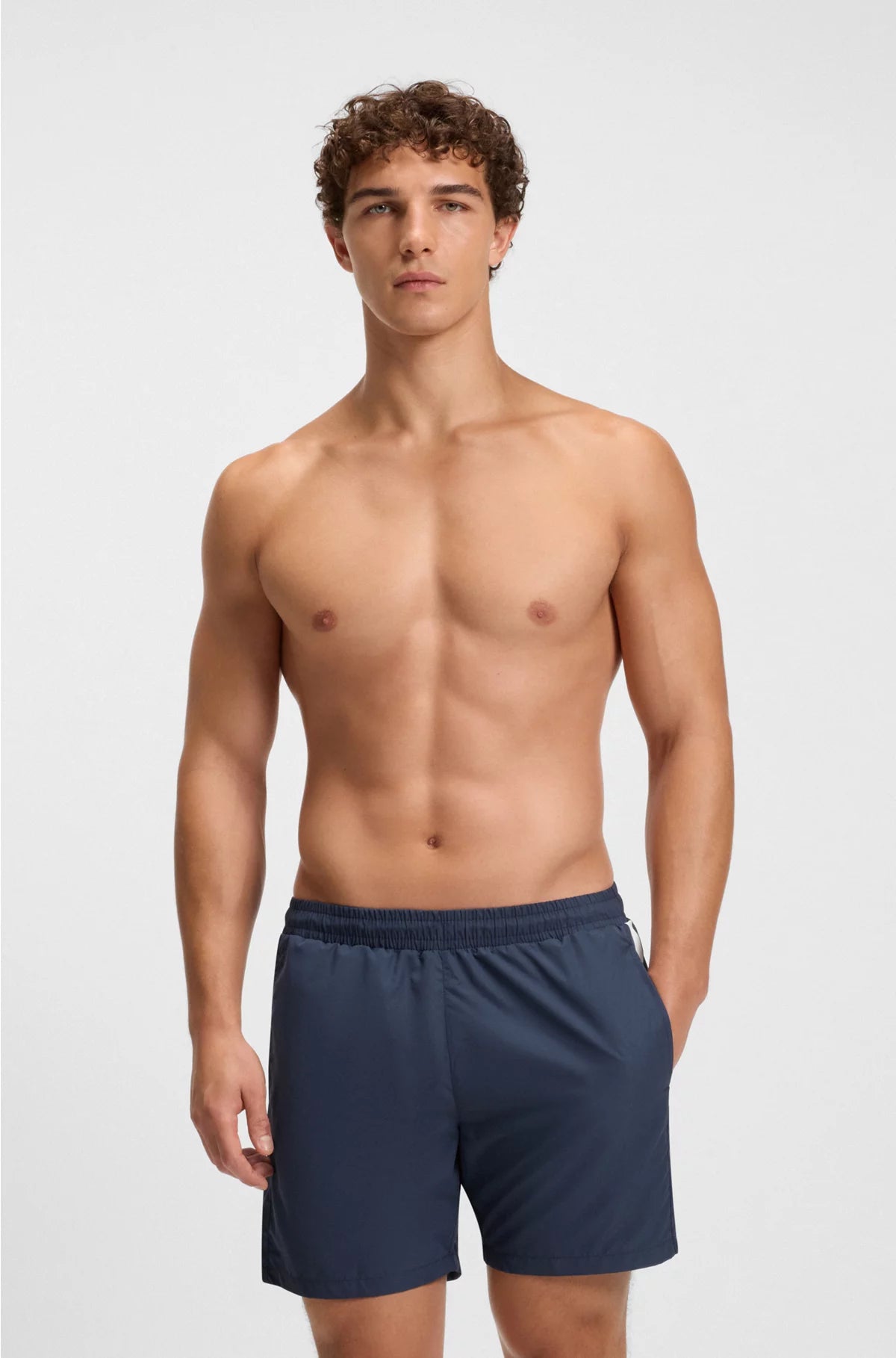 SWIM SHORTS WITH STRIPE AND LOGO