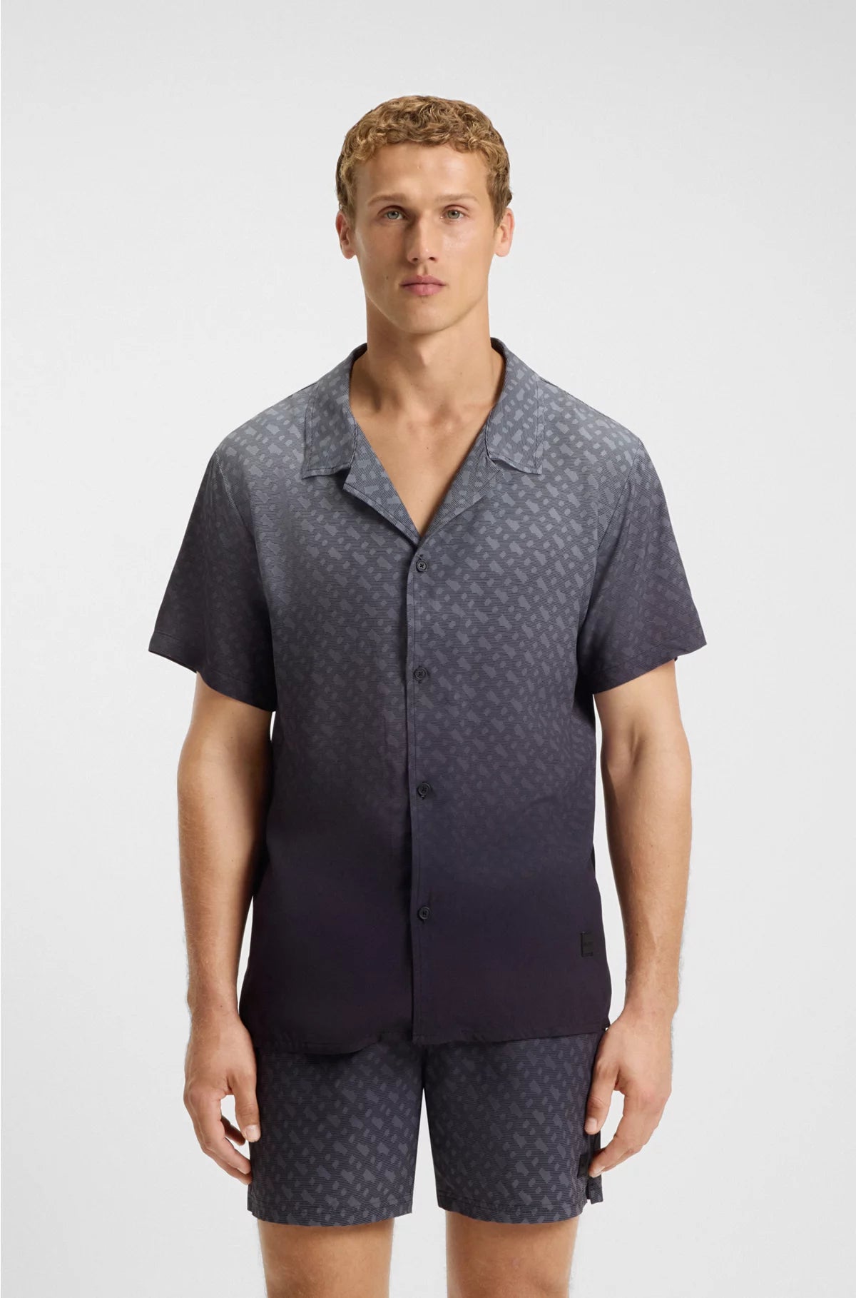 REGULAR-FIT SHIRT WITH DEGRADE MONOGRAM PRINT