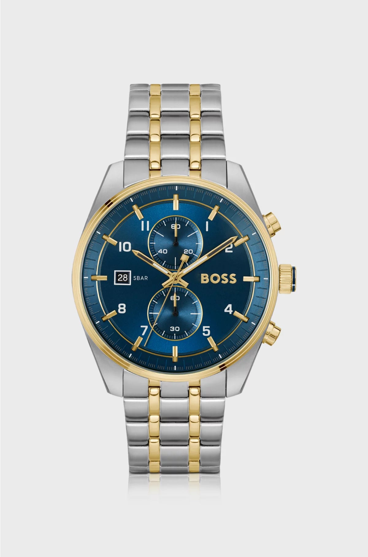 TWO-TONE CHRONOGRAPH WATCH WITH BLUE DIAL