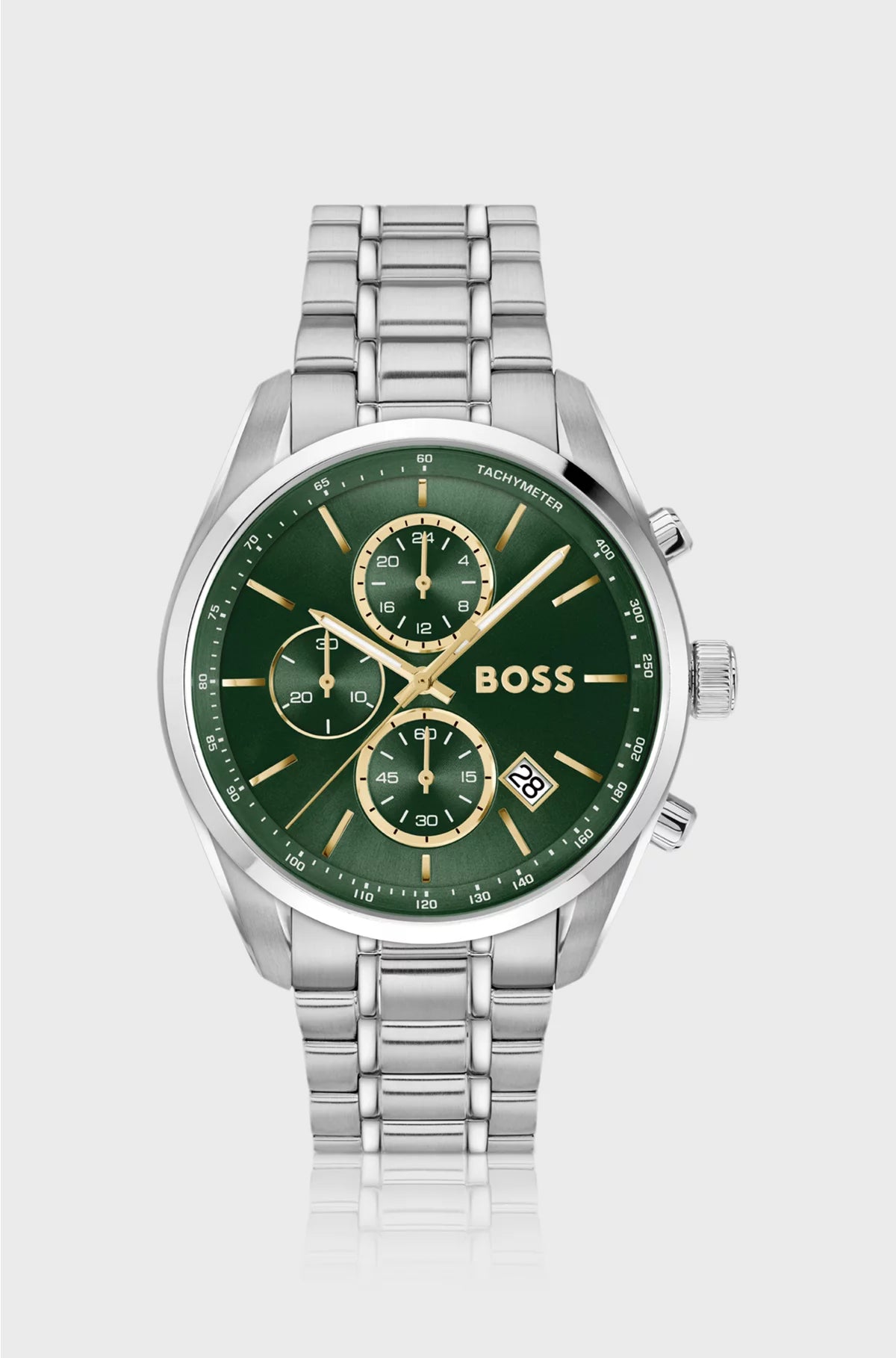 GRAND PRIX 44 GREEN-DIAL WATCH WITH STEEL BRACELET