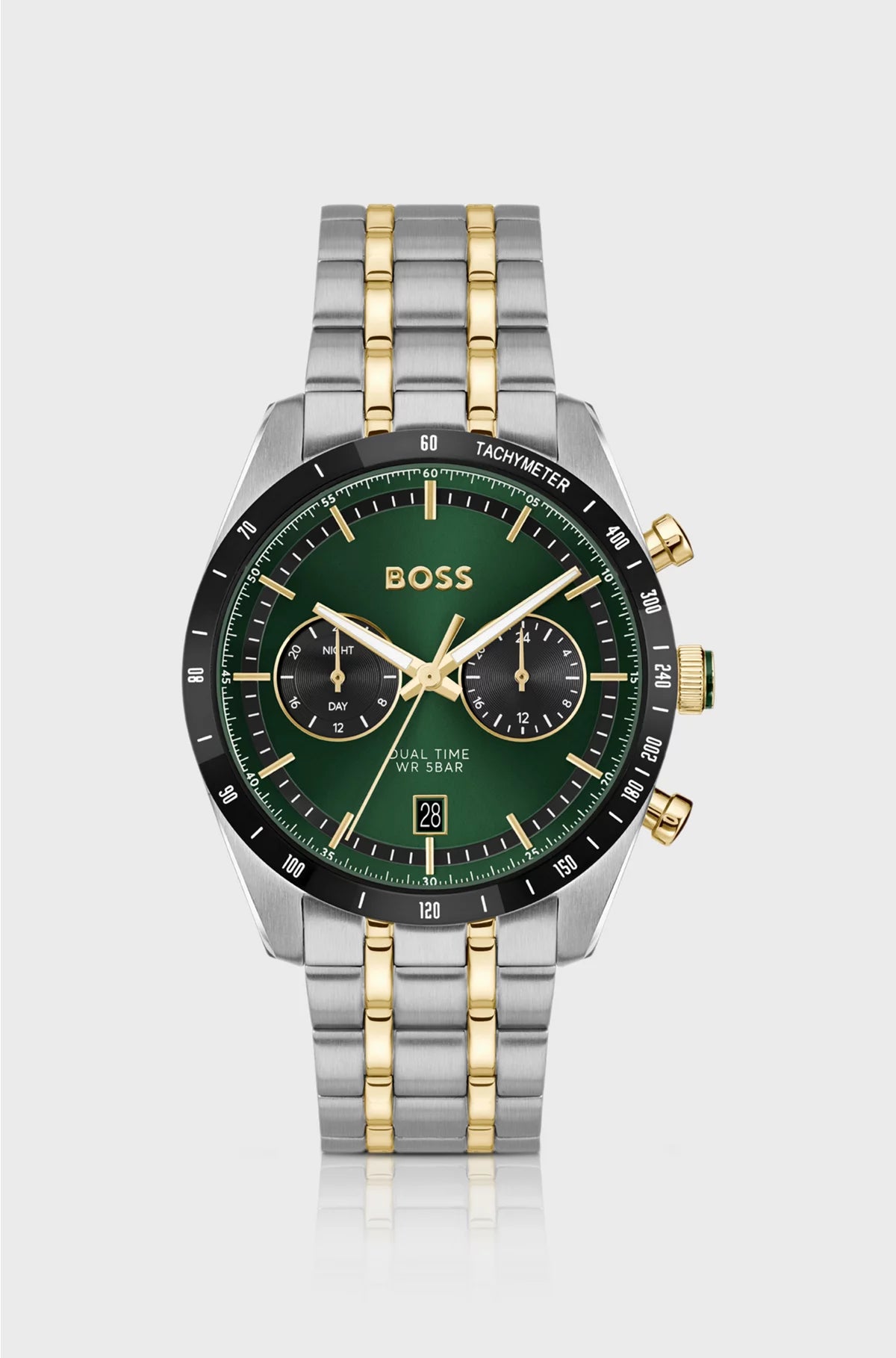 TOURMASTER GREEN-DIAL WATCH WITH TWO-TONE BRACELET