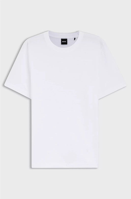 COTTON-BLEND T-SHIRT WITH BUBBLE-JACQUARD STRUCTURE