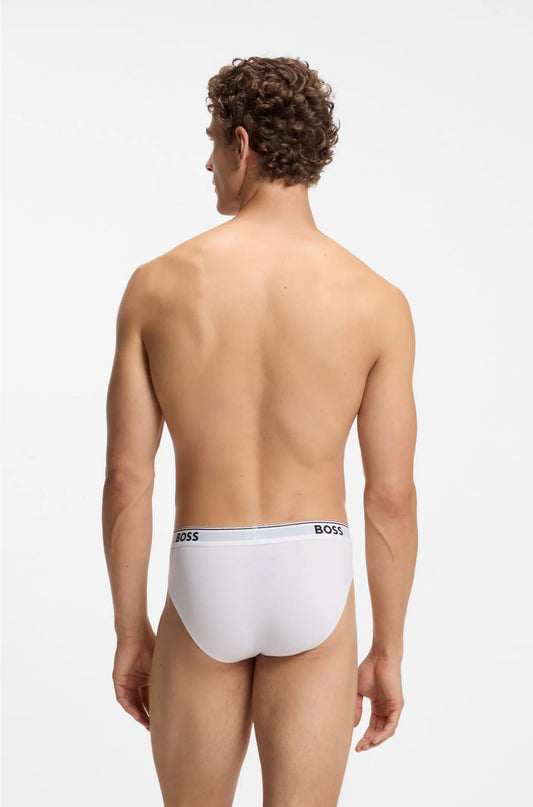 THREE-PACK OF STRETCH-COTTON BRIEFS WITH LOGO WAISTBANDS