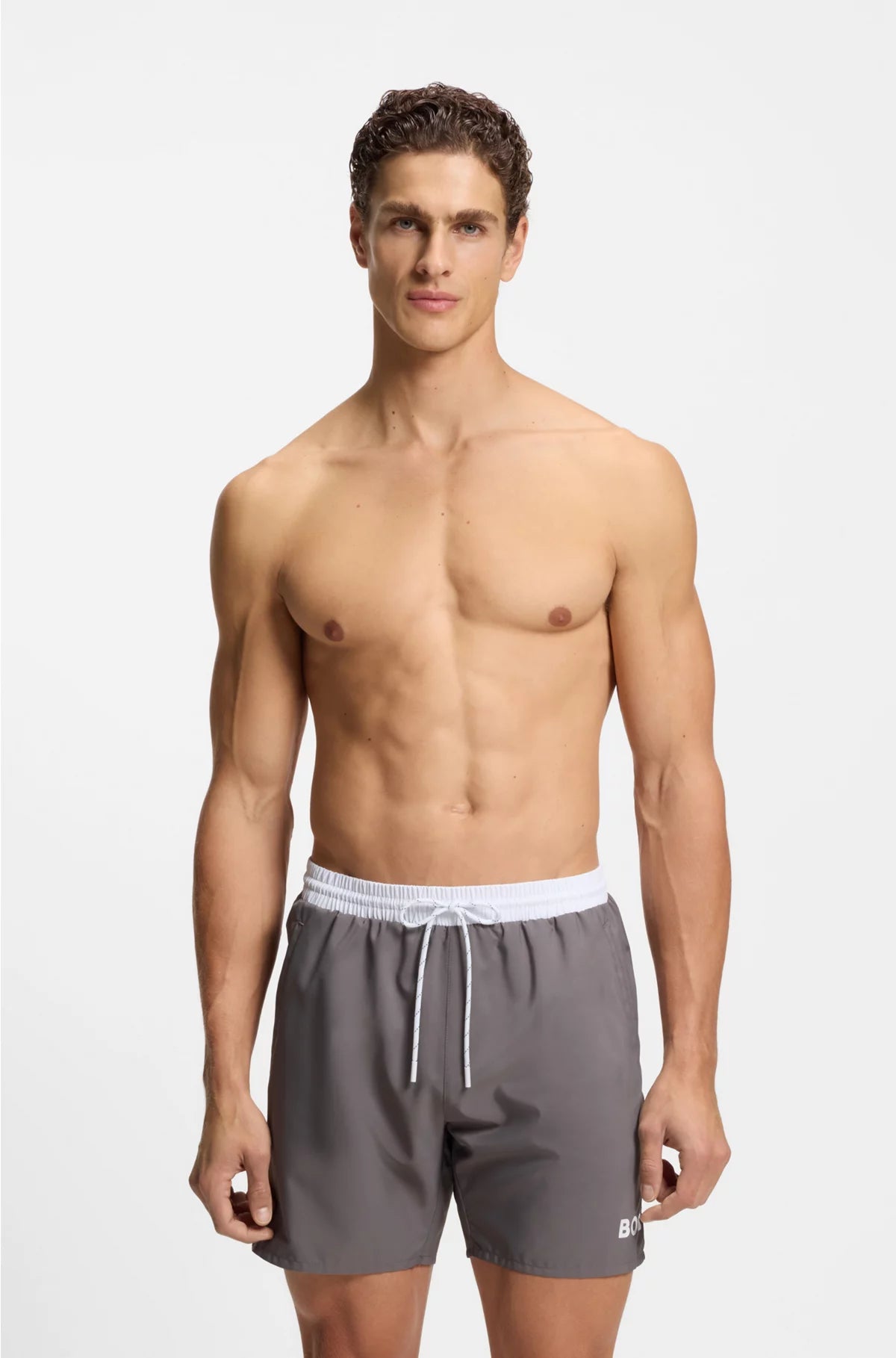 SWIM SHORTS WITH CONTRAST LOGO