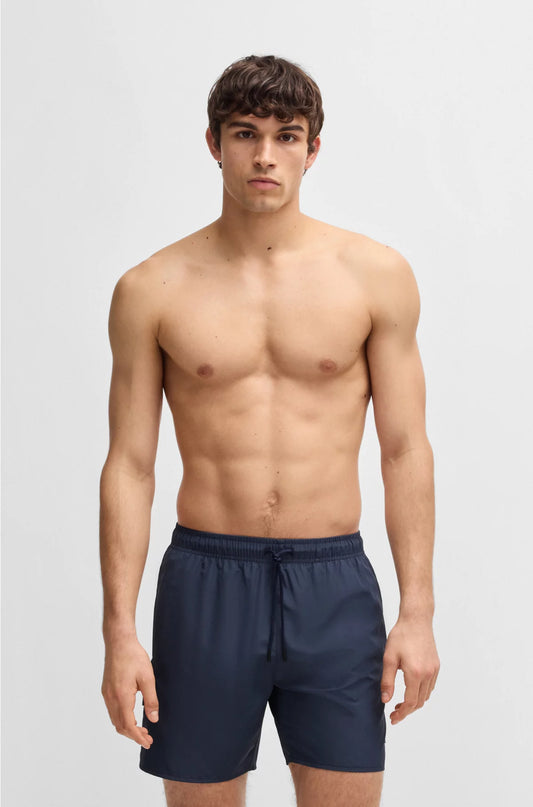 CARGO-POCKET SWIM SHORTS WITH LOGO BADGE