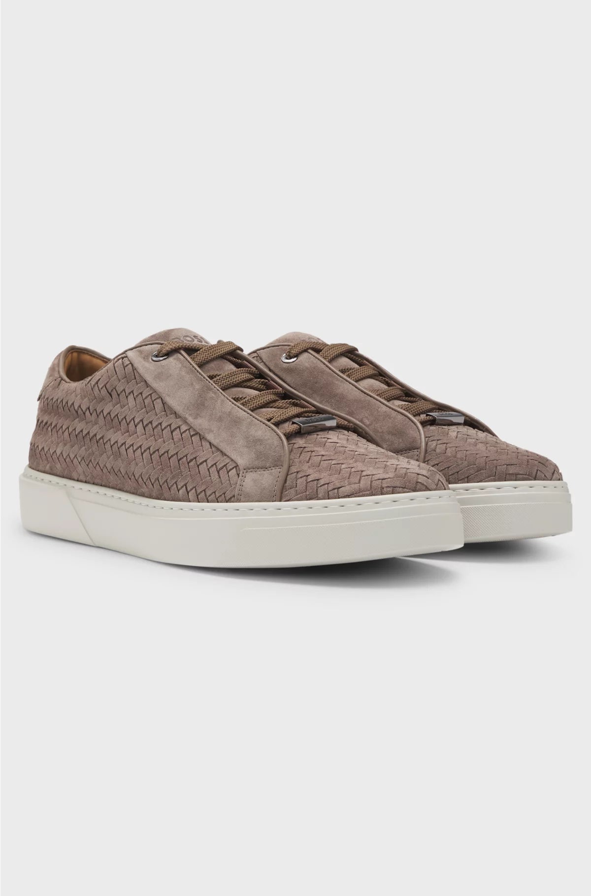 GARY WOVEN-SUEDE TRAINERS WITH HIDDEN LACES