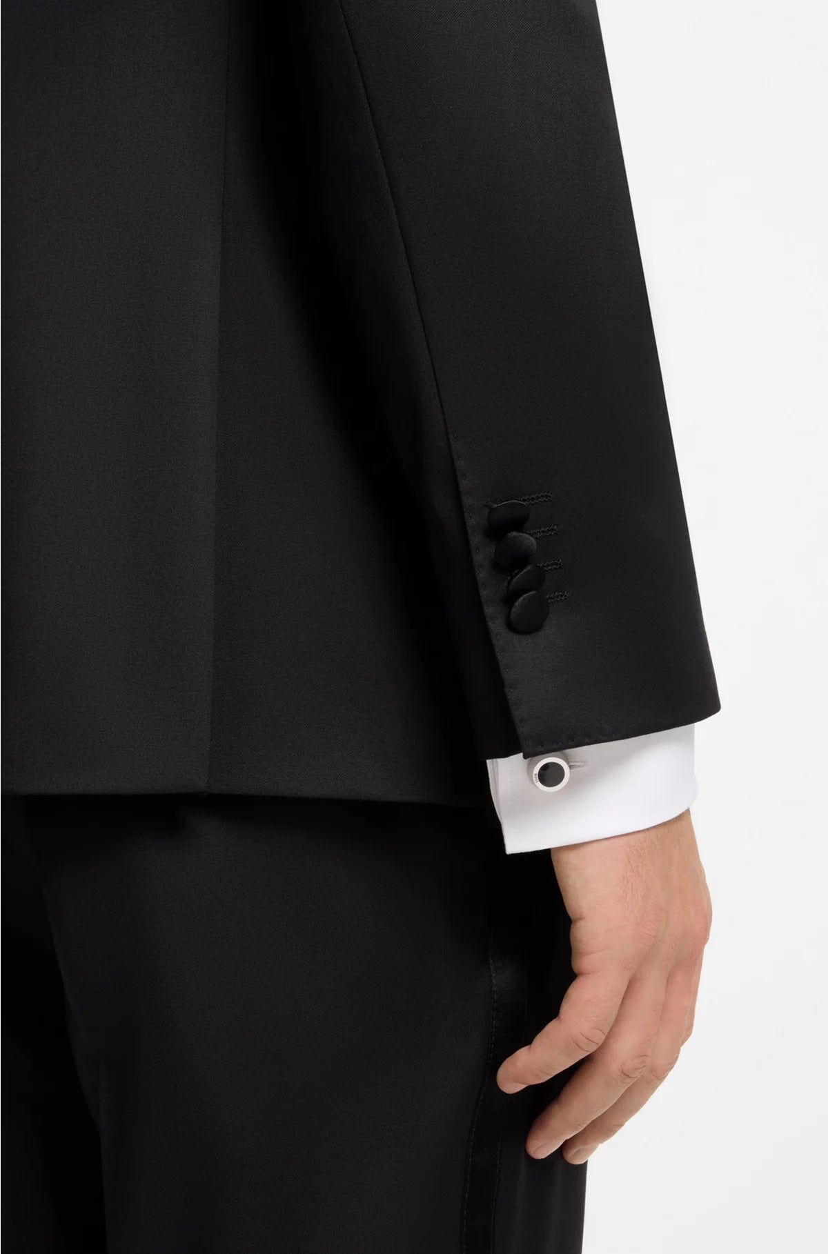 ROUND CUFFLINKS WITH BLACK-ENAMEL INSERT