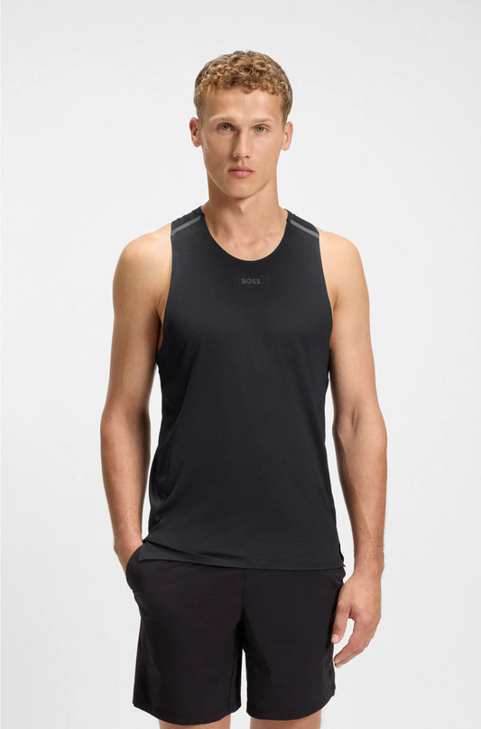 ACTIVE MESH-JERSEY TANK TOP WITH DECORATIVE REFLECTIVE DETAILS