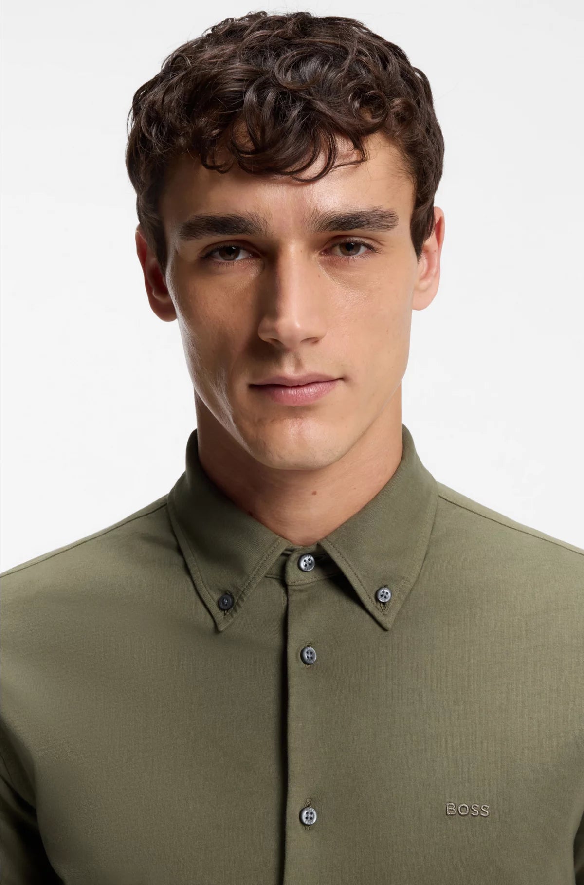 SLIM-FIT SHIRT IN COTTON JERSEY