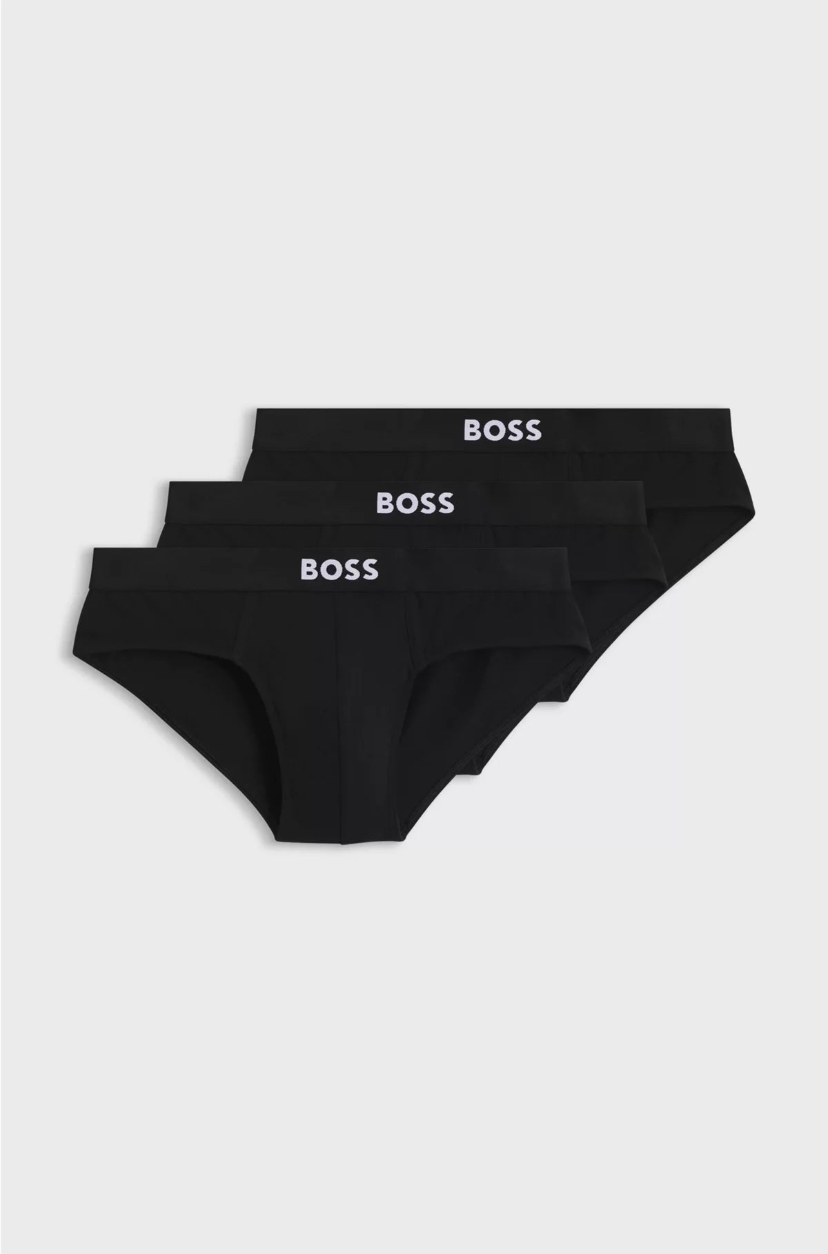THREE-PACK OF STRETCH-COTTON BRIEFS WITH LOGO WAISTBANDS