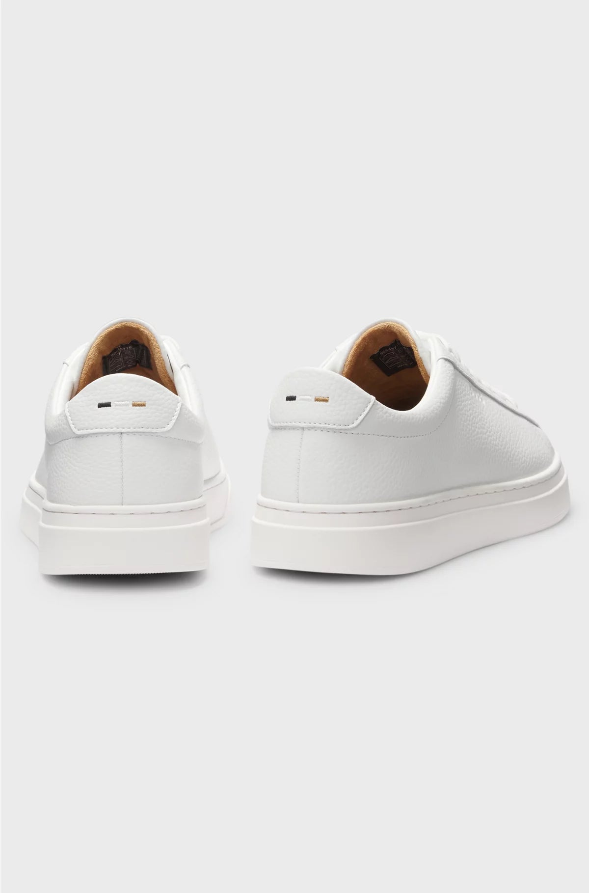 GRAINED-LEATHER TRAINERS WITH RUBBER SOLE