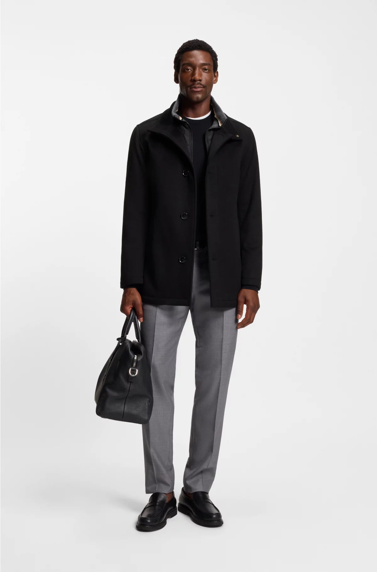 RELAXED-FIT COAT IN WOOL AND CASHMERE