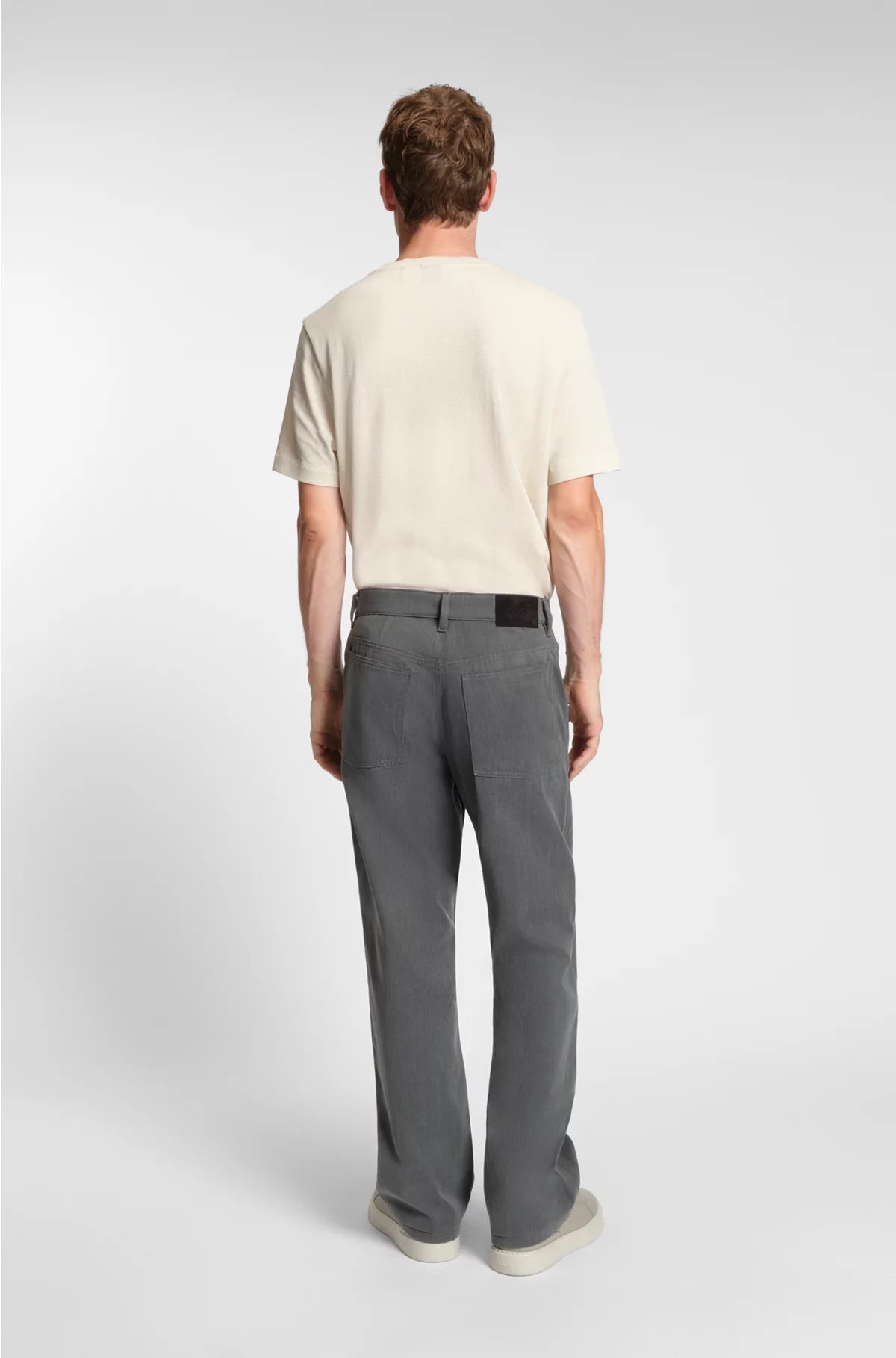 COTTON T-SHIRT WITH HERRINGBONE STRUCTURE