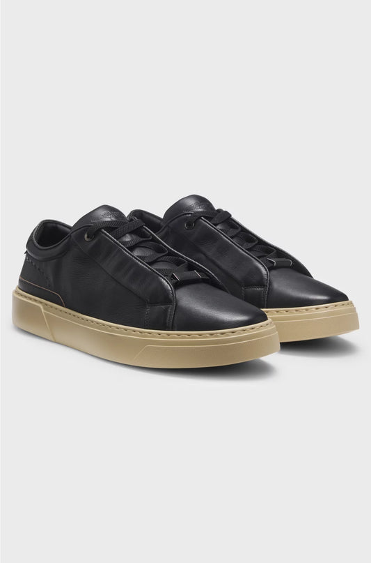 TRAINERS IN GRAINED LEATHER