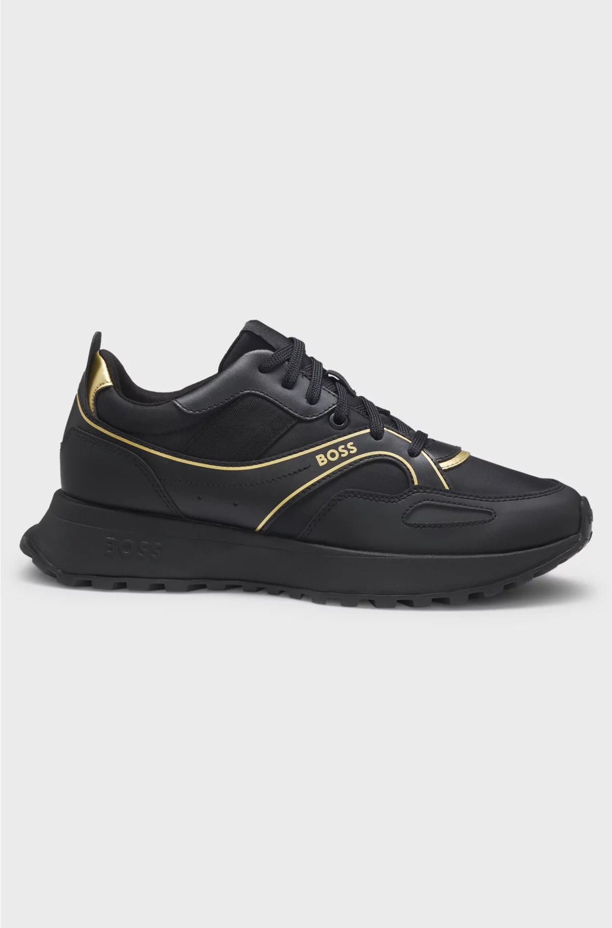TRAINERS WITH LOGO AND PIPING DETAIL