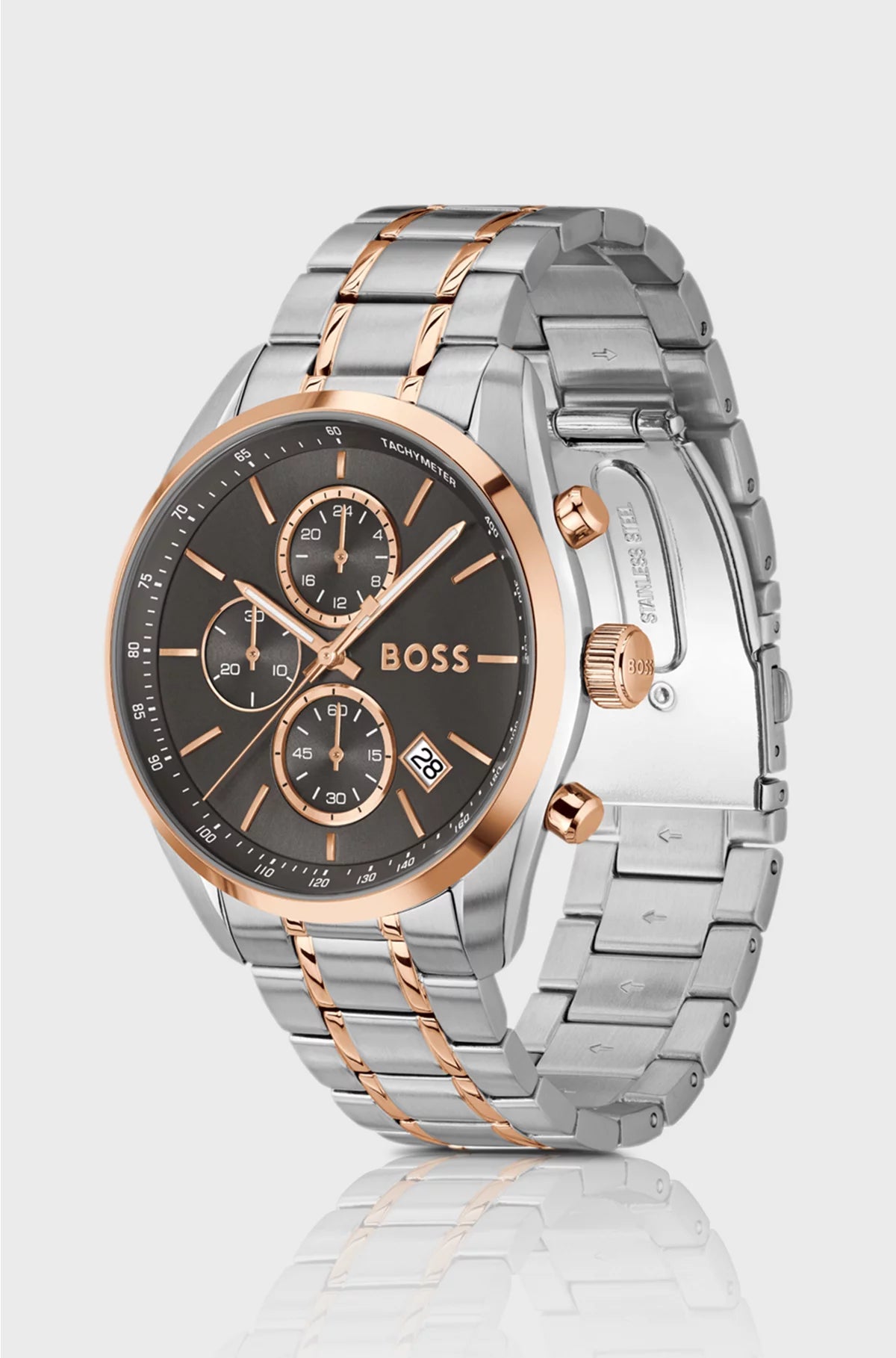 TWO-TONE CHRONOGRAPH WATCH WITH GREY DIAL