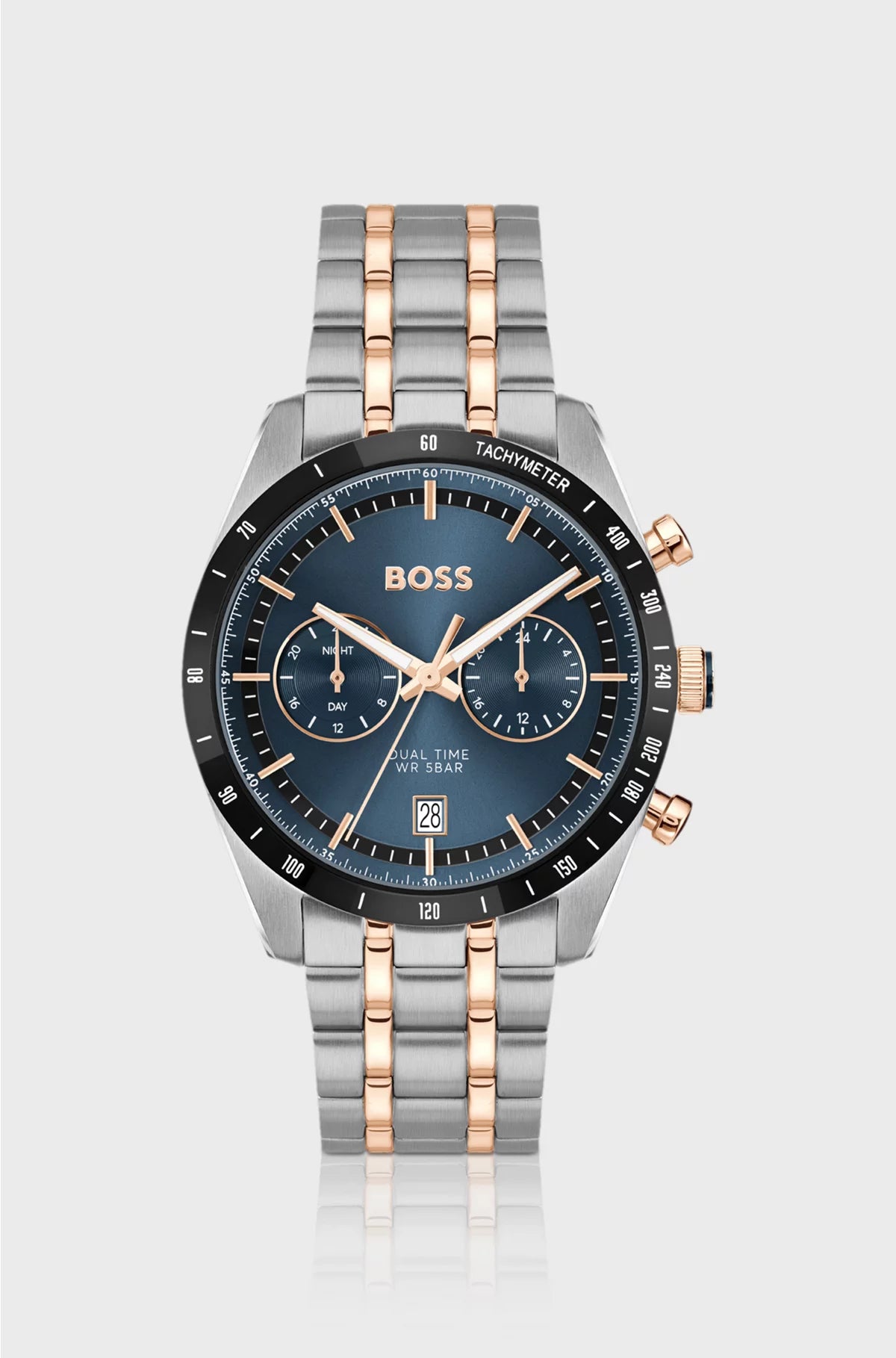 TOURMASTER BLUE-DIAL WATCH WITH TWO-TONE BRACELET