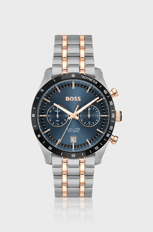 TOURMASTER BLUE-DIAL WATCH WITH TWO-TONE BRACELET